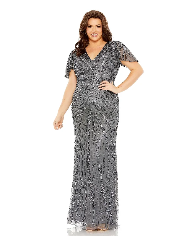 Fantastic Offers Mac Duggal 5945 Plus Size Sequins Long Formal Evening Dress
