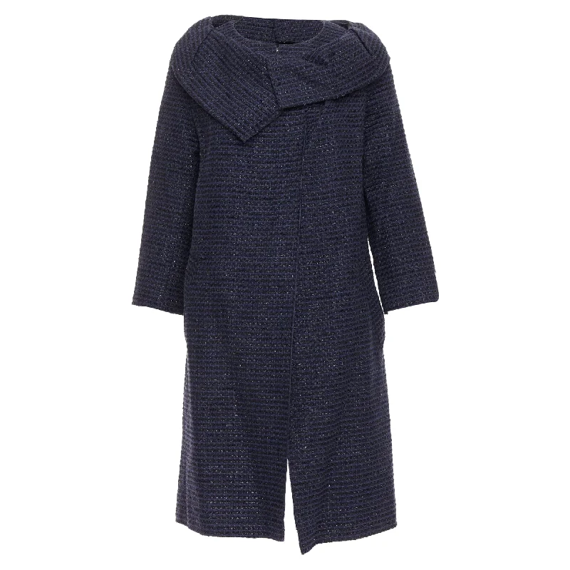 Instant Savings Roland Mouret Cotton Blend Tweed Collar Structural Coat