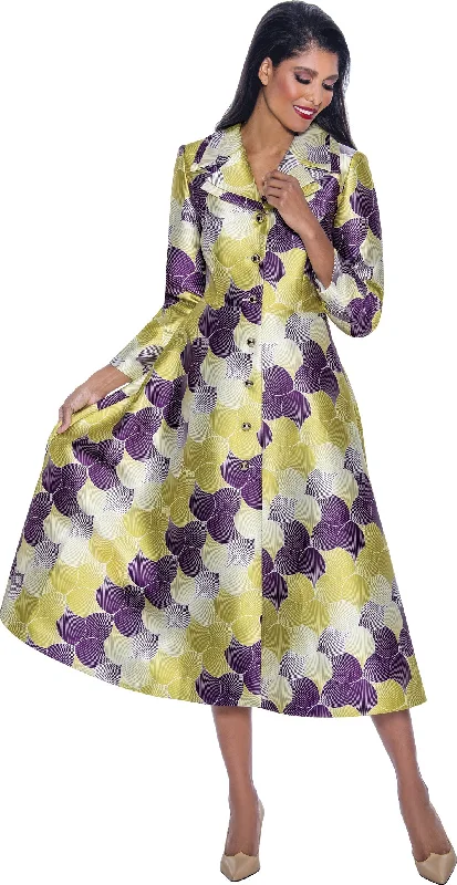 Super Deal Divine Apparel DN12421W Printed Plus Size Long Sleeve Midi Dress