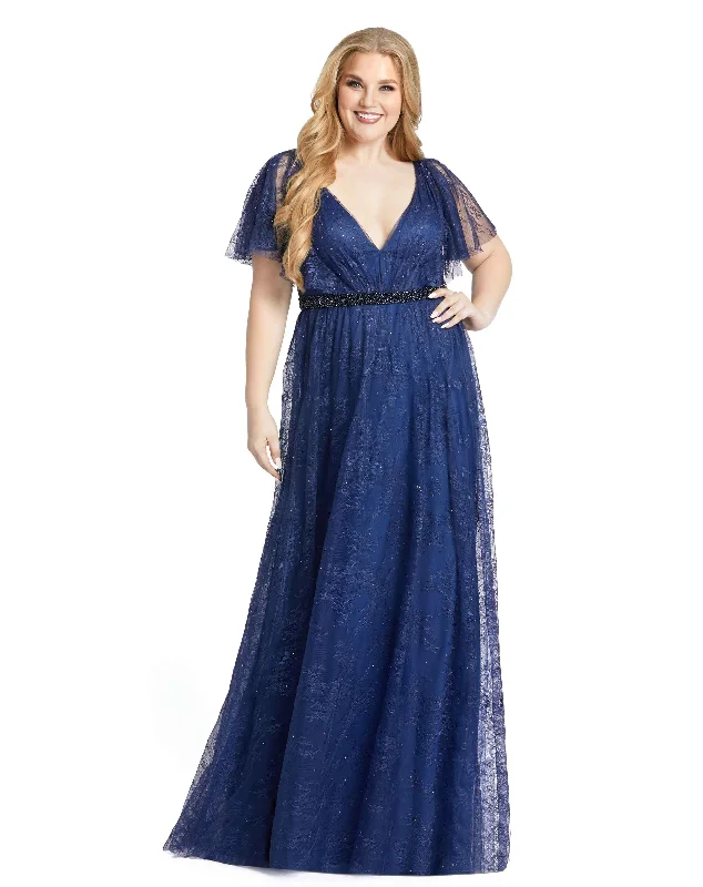 The Best Prices Mac Duggal 67435 Plus Size Long Formal A Line Evening Gown