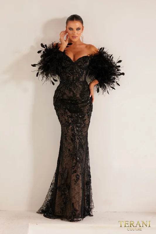 Terani Couture 241E2479 Black Nude 6 Sale