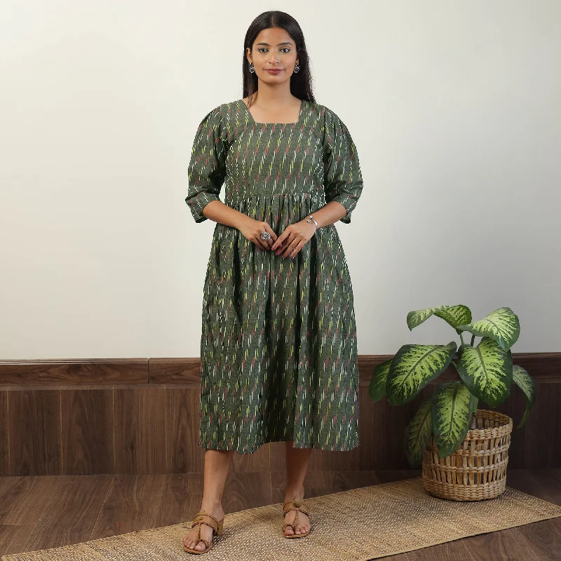 Closeout Grey - Pochampally Ikat Weave Cotton Dress 10