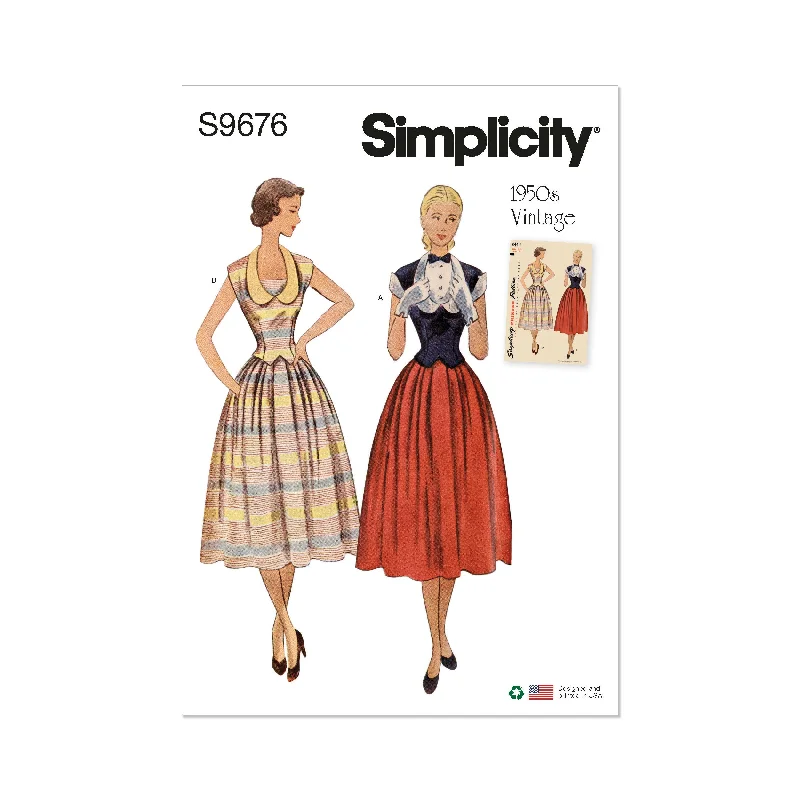 Price Drop Simplicity pattern 9676 Misses' Vintage Two-Piece Dresses