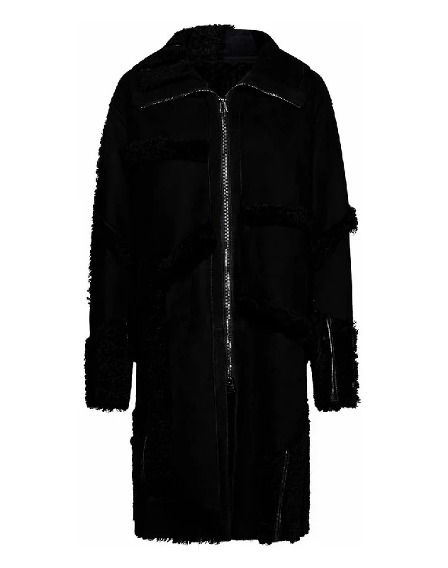 Unmissable Offer Tom Ford Womens Patchwork Shearling Coat In Black