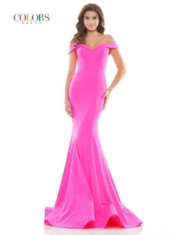 Super Sale Colors 2709 Colors Long Off Shoulder Formal Prom Dress