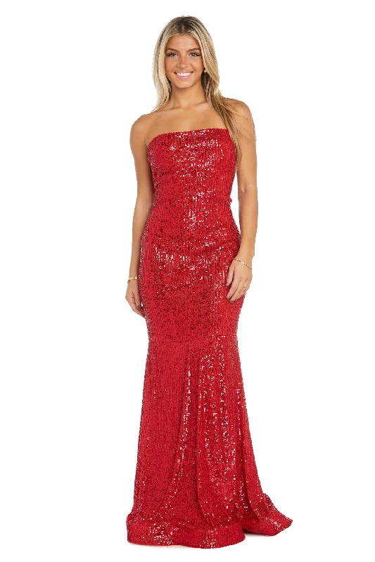 Morgan & Co 13330M Prom Long Fitted Sequin Formal Dress