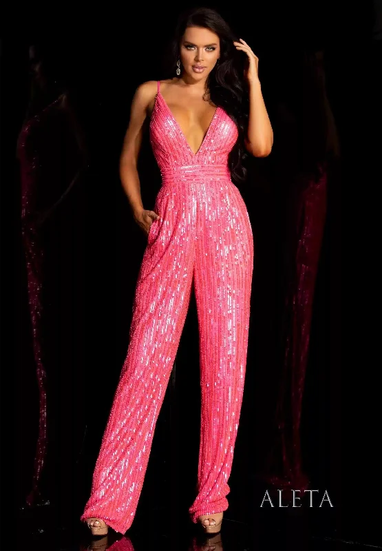 Weekend Flash Sale Aleta 972 Prom Sequins Long Formal Evening Jumpsuit