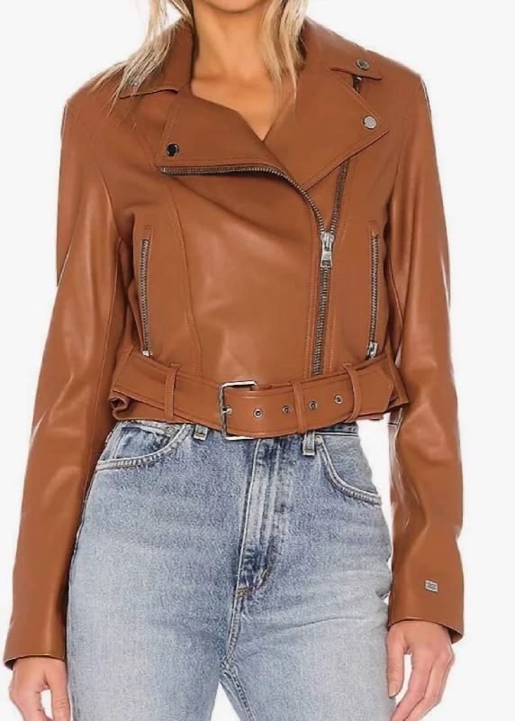 Year-End Clearance Clodia Leather Jacket In Cinnamon