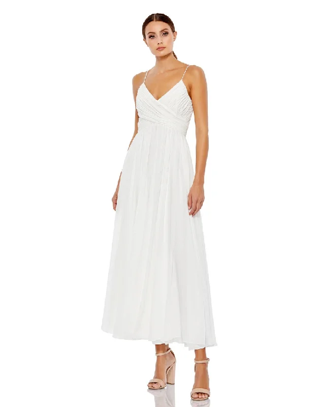 Discount Extravaganza Mac Duggal MD2650 Formal Midi Spaghetti Strap Dress