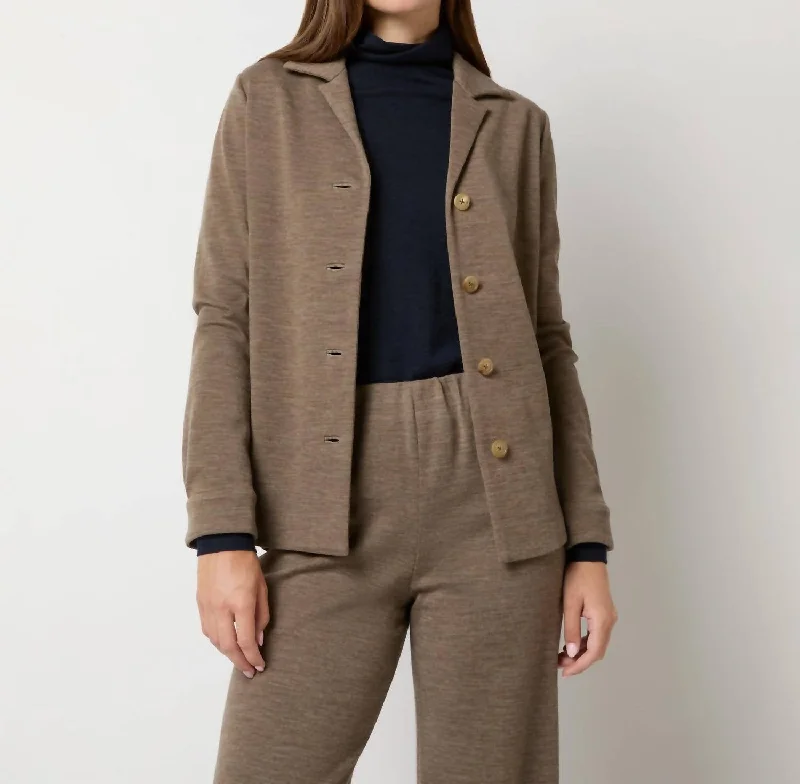 Hurry In Sadie Shirt Jacket In Heather Mink