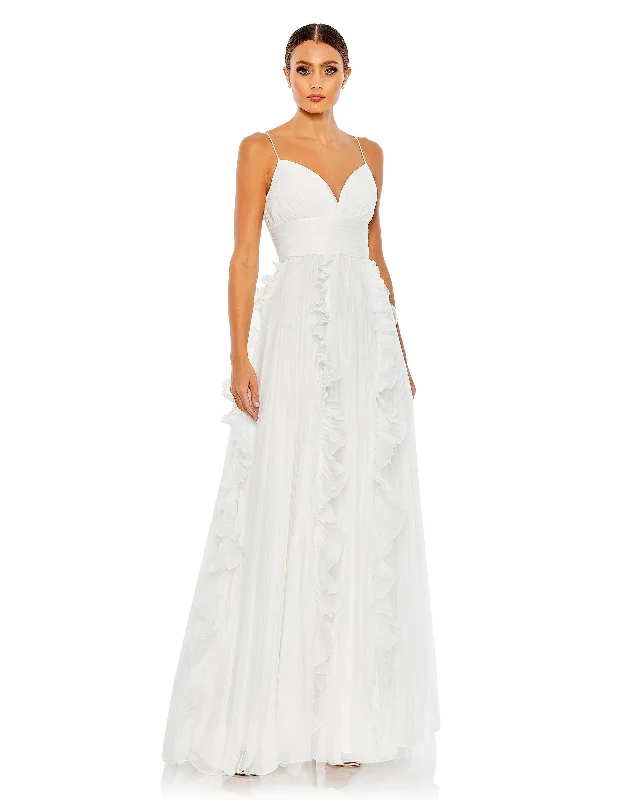 Instant Discount Mac Duggal 49533 A Line Long Pleated Formal Prom Dress