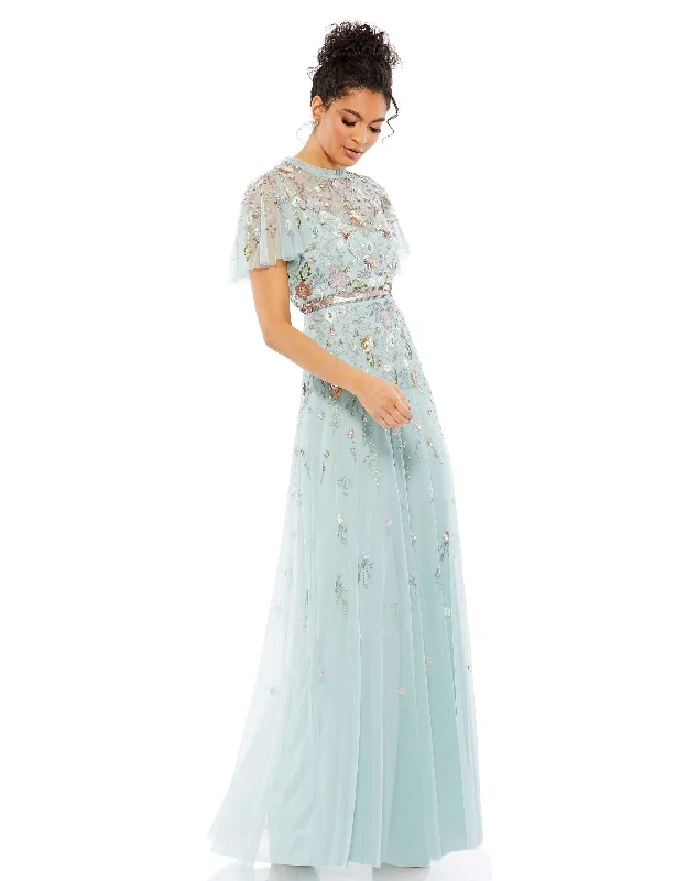 Mega Sale Mac Duggal A9136 Long Formal A Line Floral Dress