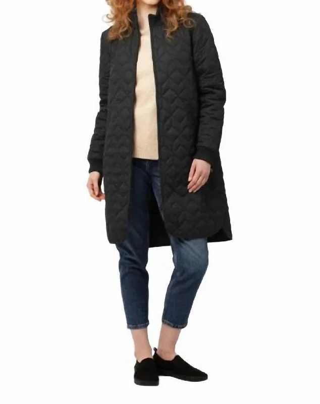 Bonus Savings Padded Quilt Coat In Black