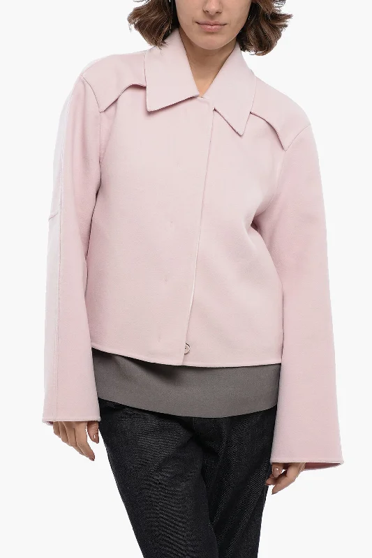 Jil Sander Wool Short Coat With Concealed Buttoning