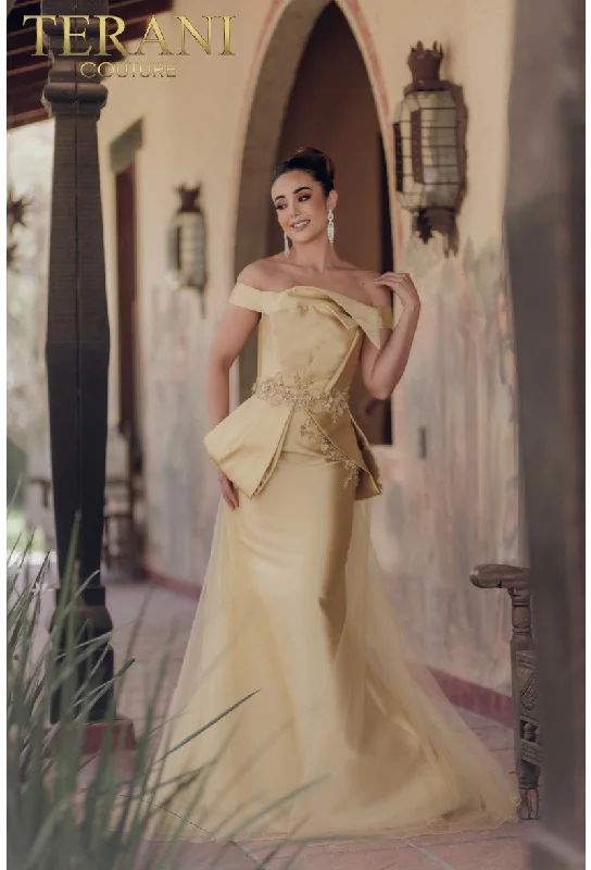 Amazing Deals Terani Couture 232E1241 Long Mermaid Formal Prom Overskirt Dress