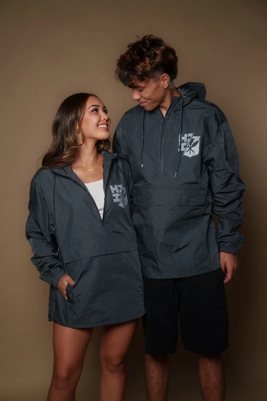 GRAY LOGOS RAIN JACKET