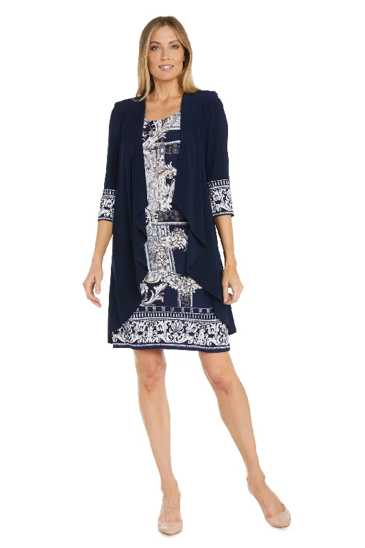 Seasonal Clearance R&M Richards 1687 Mother of the Bride Short Printed Jacket Dress