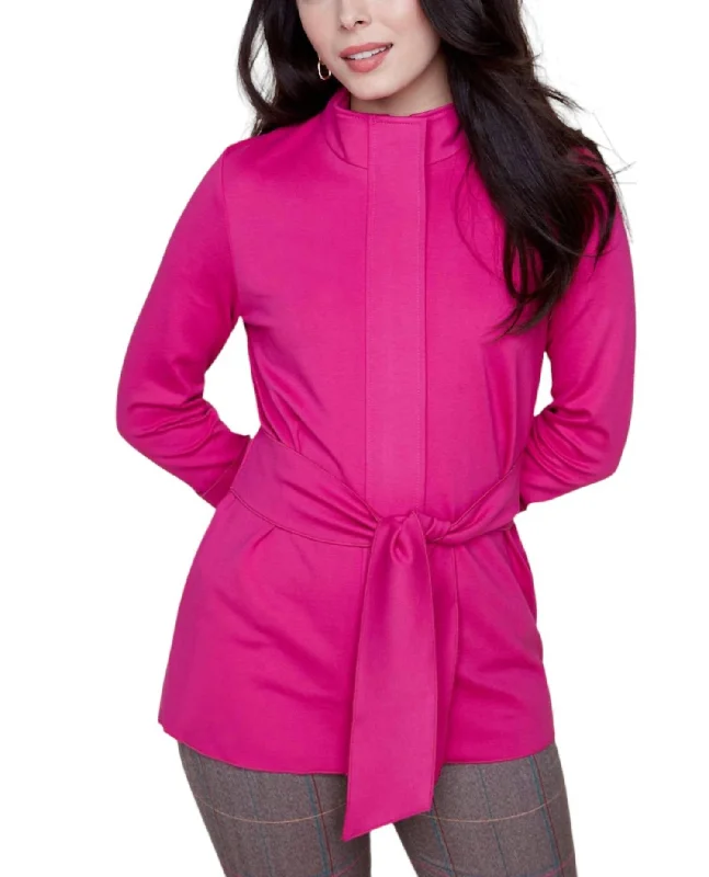 Exclusive Savings Tie Front Jacket In Orchid