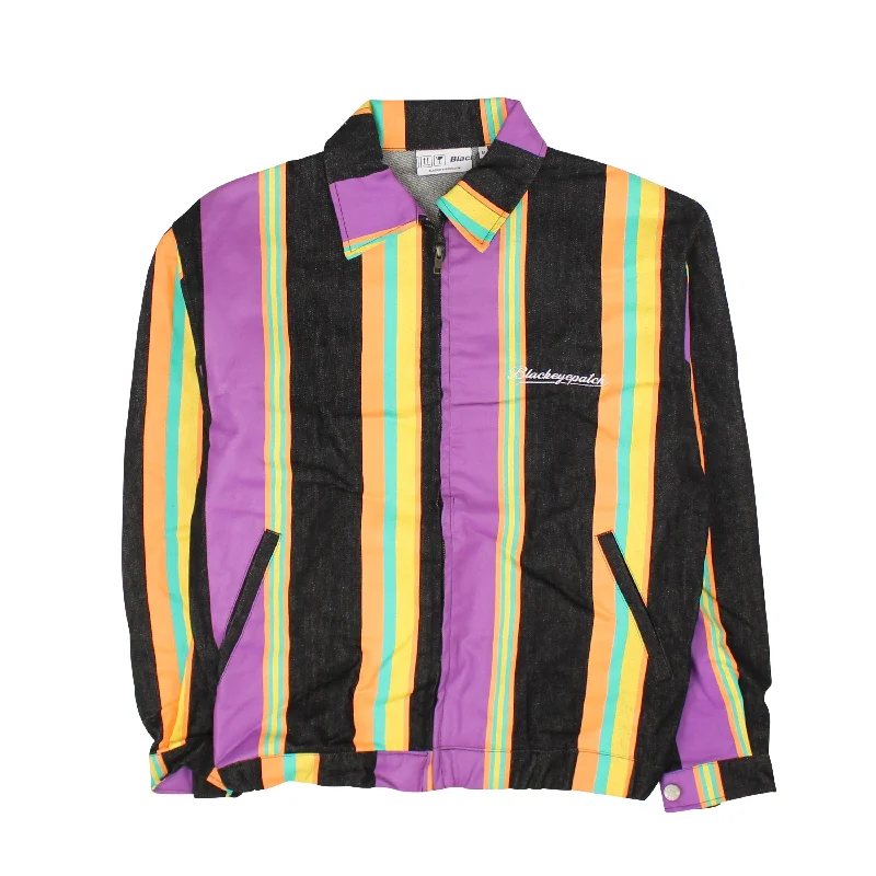 Take Advantage Blackeyepatch Striped Denim Jacket - Black
