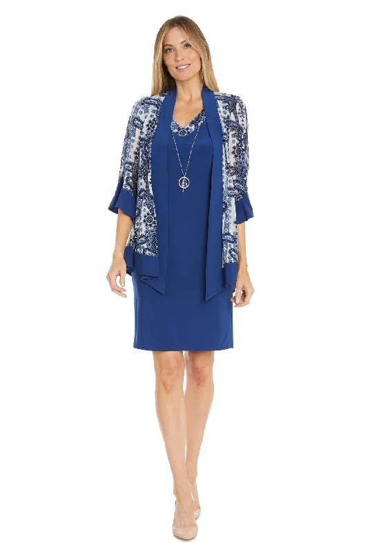 Doorbuster Deal R&M Richards 1714 Short Mother of the Bride Jacket Print Dress