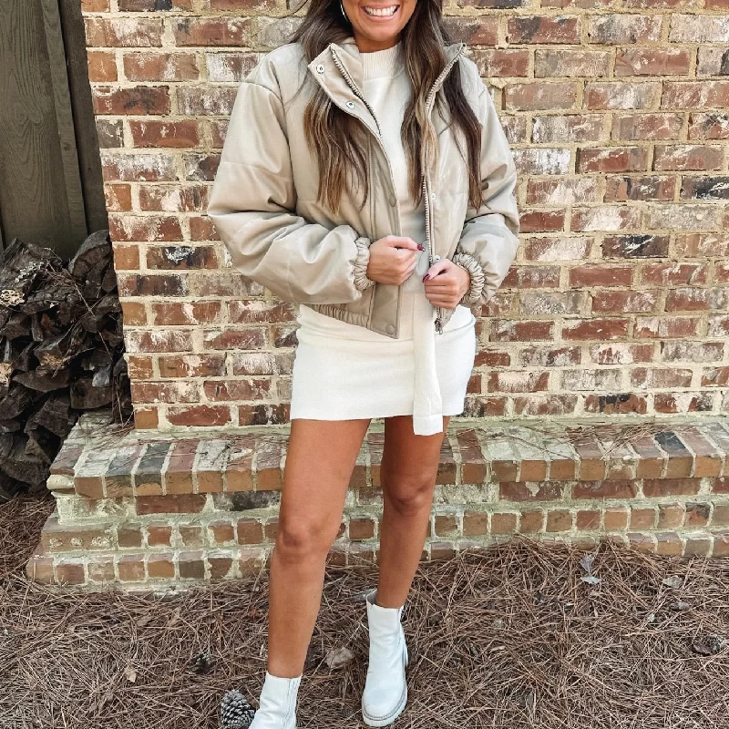 Daily Specials Priscilla Leather Puffer Jacket