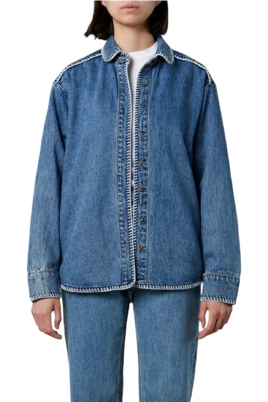 New Markdowns Western Shirt In Classic Blue