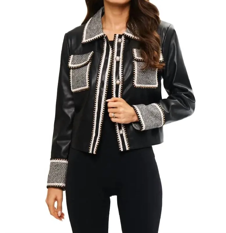 Great Bargains Vera Vegan Leather Cropped Jacket In Black