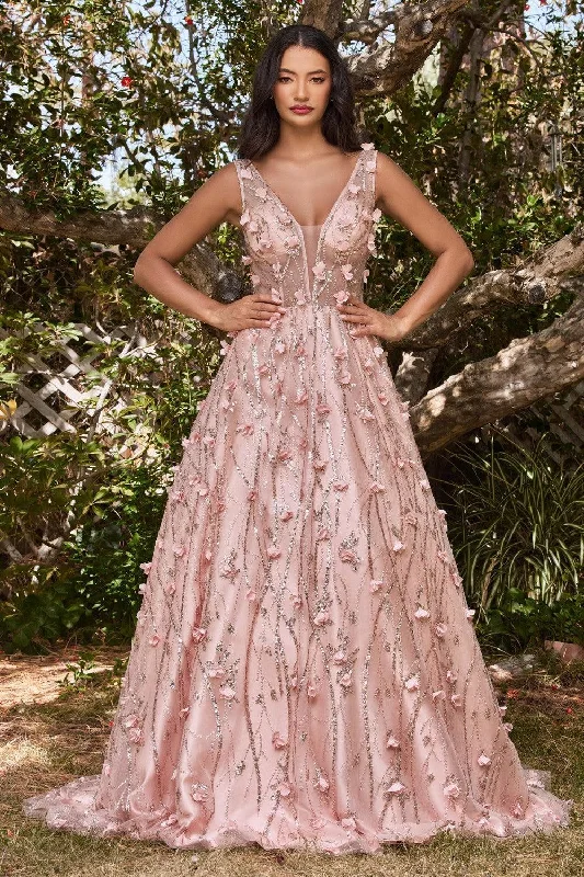 Final Sale Cinderella Divine CB085 A Line Sleeveless Long Prom Gown