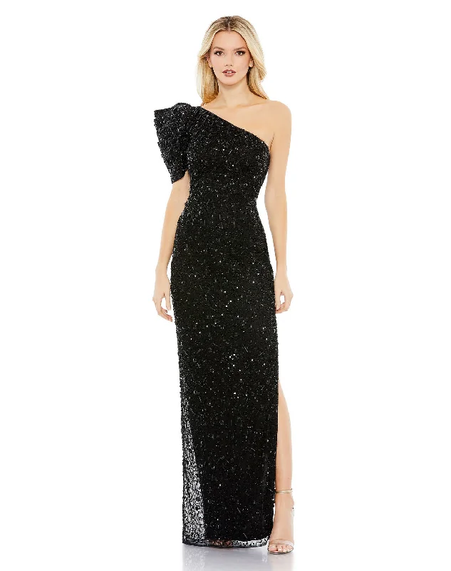 Markdowns Mac Duggal 10912 Long Beaded Sequin Formal Prom Dress