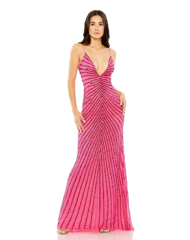 Huge Savings Mac Duggal 93950 Long Fitted Formal Prom Beaded Dress