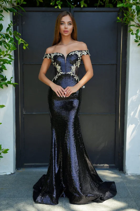 Portia and Scarlett PS24521 Formal Long Sequin Fitted Prom Dress