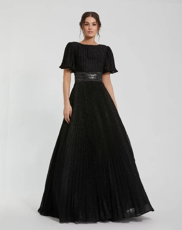 Shop and Save Mac Duggal 30776 Long Pleated Formal Prom Dress