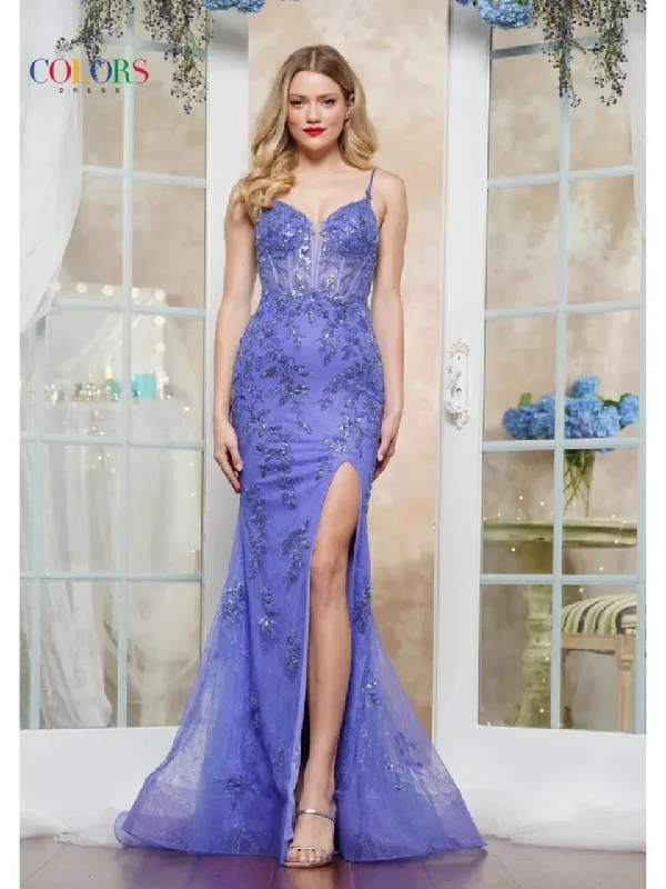 Year-End Clearance Colors 3518 Formal Long Slit Fitted Prom Dress