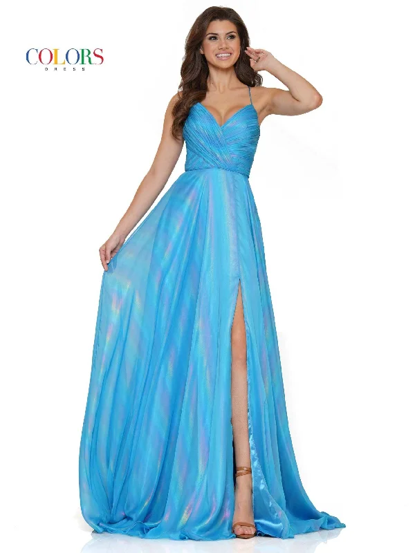 Limited Edition Colors 2765 Colors Long Spaghetti Strap Sexy Prom Dress