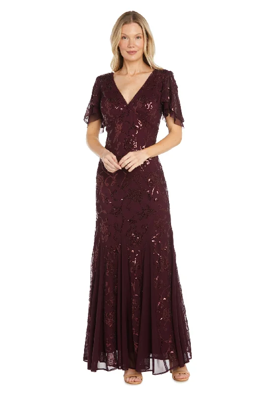 R&M Richards 3215 Long Evening Floral Sequin Formal Dress