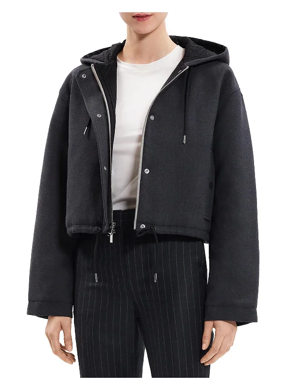Mega Sale Womens Wool Cropped Parka Coat