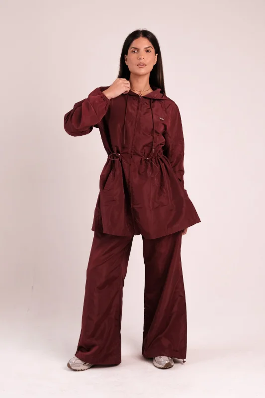 Deal of the Week Lightweight Longline Zipped Jacket Maroon