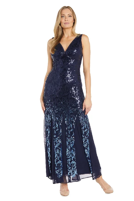 R&M Richards 3209 Long Ombre Sequin Formal Dress