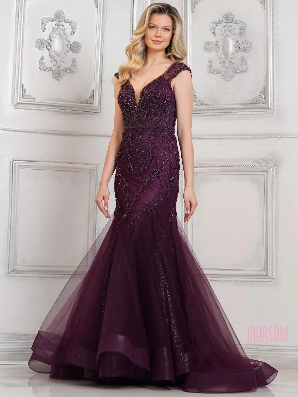 Final Clearance Marsoni MV1315 Beaded Long Formal Prom Mermaid Dress