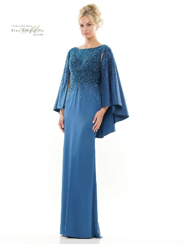 Holiday Sale Rina di Montella RD2989 Mother of the Bride Long Formal Cape Dress