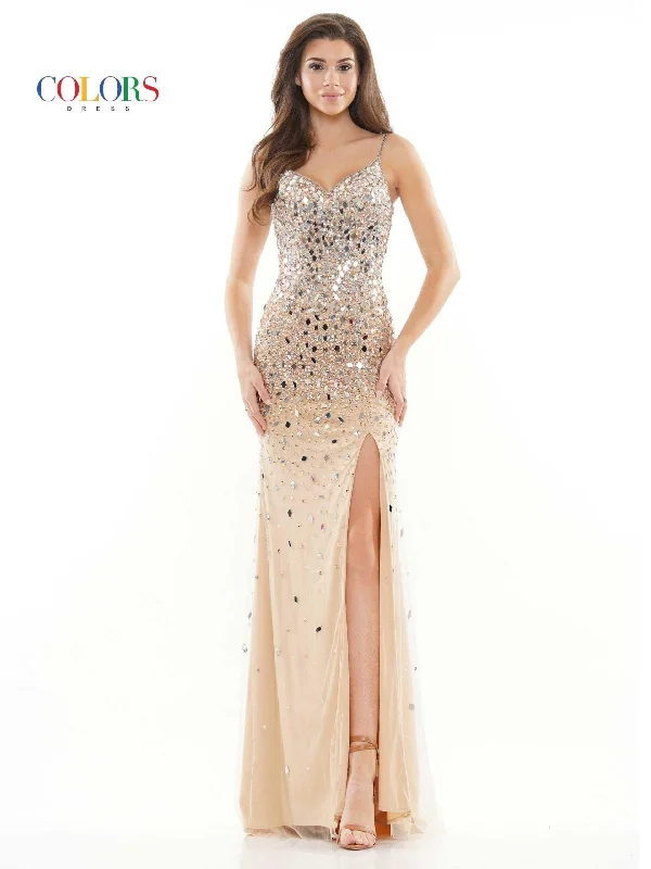 Best Bargains Colors 2724 Colors Prom Long Spaghetti Strap Formal Dress