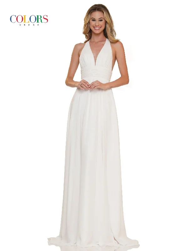Price Buster Colors 2734 Colors Prom Long Halter Chiffon Formal Dress