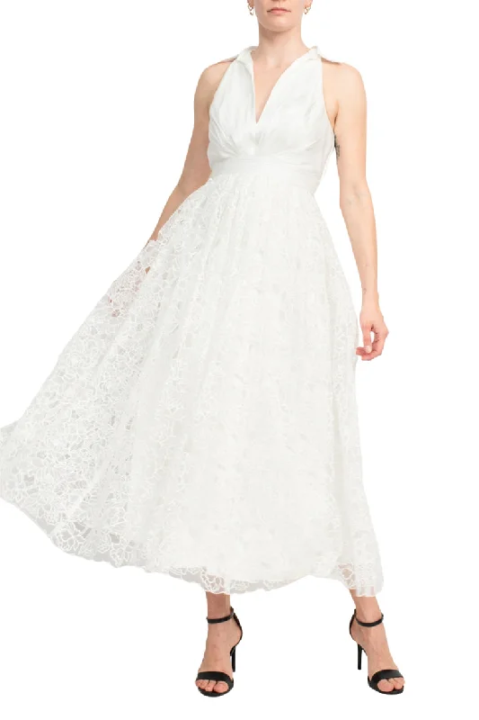 Year-End Sale Badgley Mischka SC3965  Long Formal A Line Lace Midi Dress