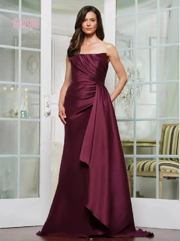 Marsoni MV1326 Long Fitted Formal Pleated Evening Dresses