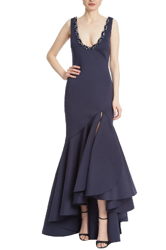 New Arrival Badgley Mischka EG3823 High Low Beaded Formal Bodycon Dress