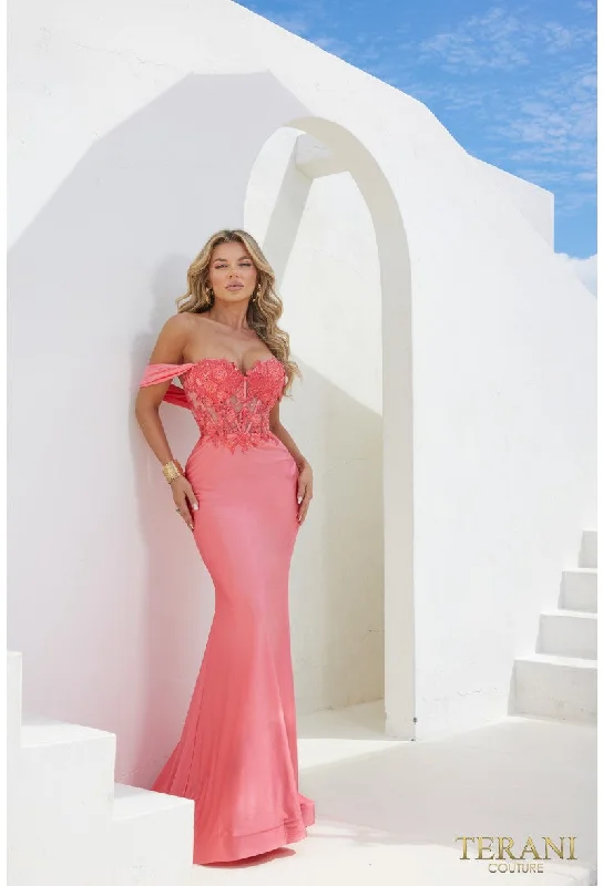 Price Smash Terani Couture 241P2250 Long Fitted Prom Formal Gown