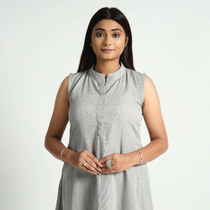 Bonus Savings Grey - Plain Handloom Cotton Dress