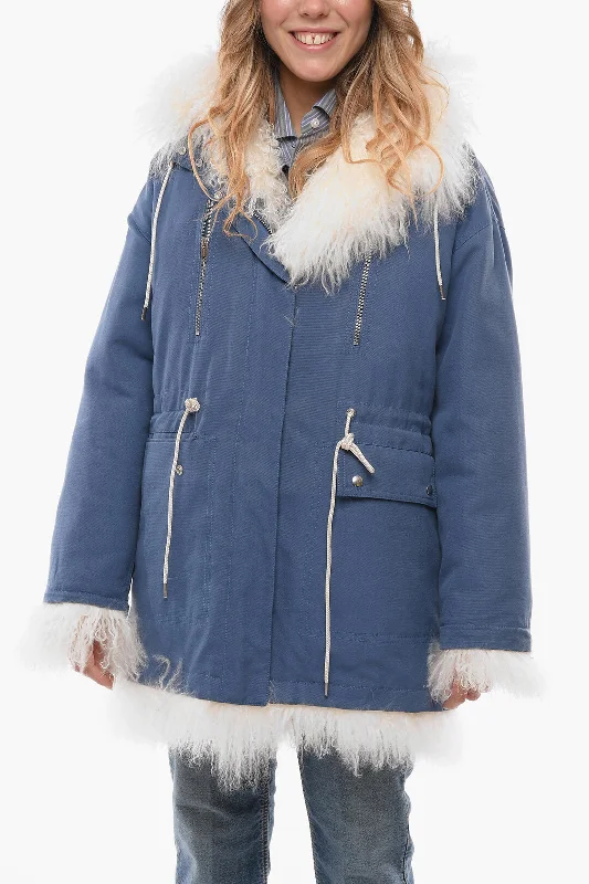 Calvin Klein Cotton-canvas Parka with Furred Lining