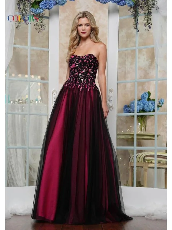 Colors 3495 Beaded Ball Gown Long Formal Prom Dress