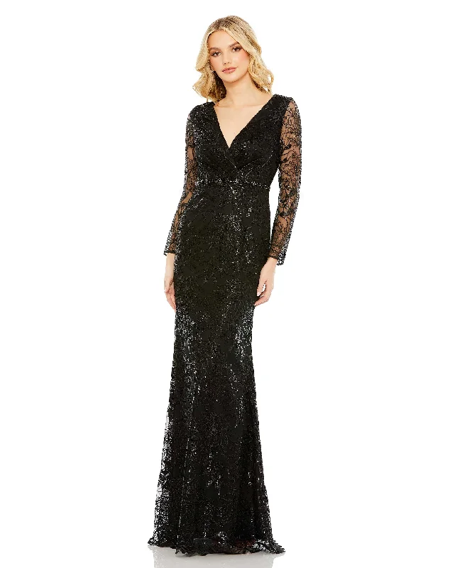 Get It Before It’s Gone Mac Duggal 68016 Long Sleeve Formal Fitted Dress